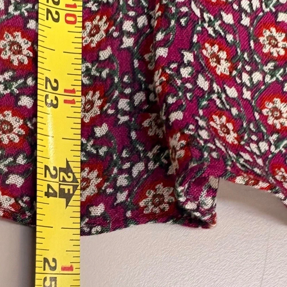 Free People Prairie Blossom Boho Embroidered Peasant Blouse Top Womens‎ L